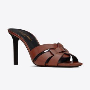 Yves Saint Laurent Tribute Mules in TOFFEE